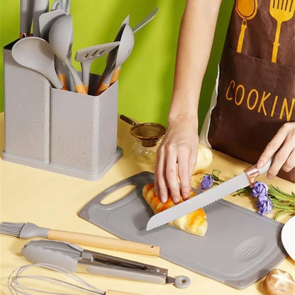 19-Piece Kitchen Utensils Set – Heat-Resistant Silicone & Stainless