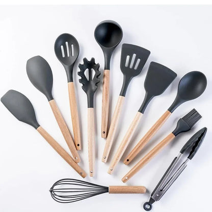 19-Piece Kitchen Utensils Set – Heat-Resistant Silicone & Stainless
