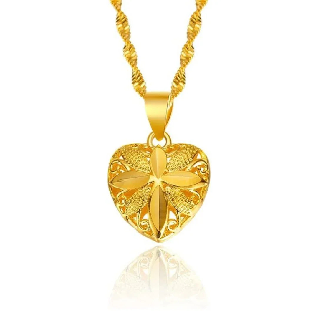 Gold Heart Necklace for Women – Elegant Love Pendant Jewelry